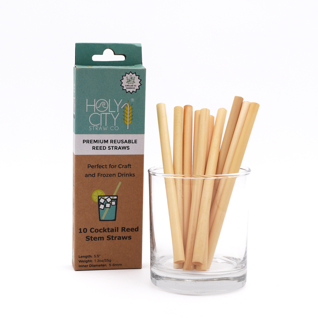 Sustainable, eco-friendly bamboo straws making easy cocktails at home