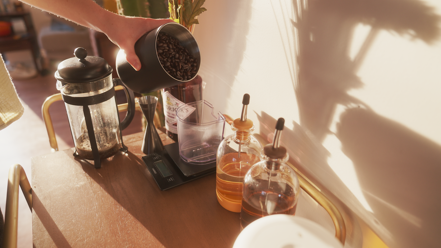 Innovative home barware for crafting simple cocktails, storing syrups and infusing spirits or olive oils from home