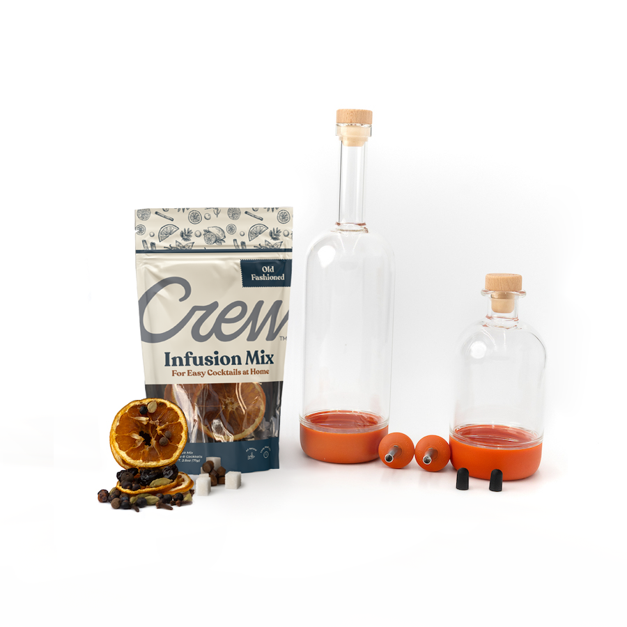 Old fashioned infusion kit in classic burnt orange