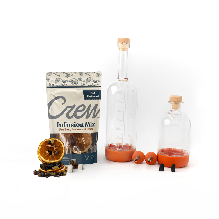 Old fashioned infusion kit in crafty burnt orange