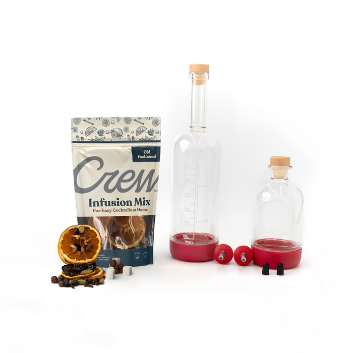 Old fashioned infusion kit in crafty merlot red