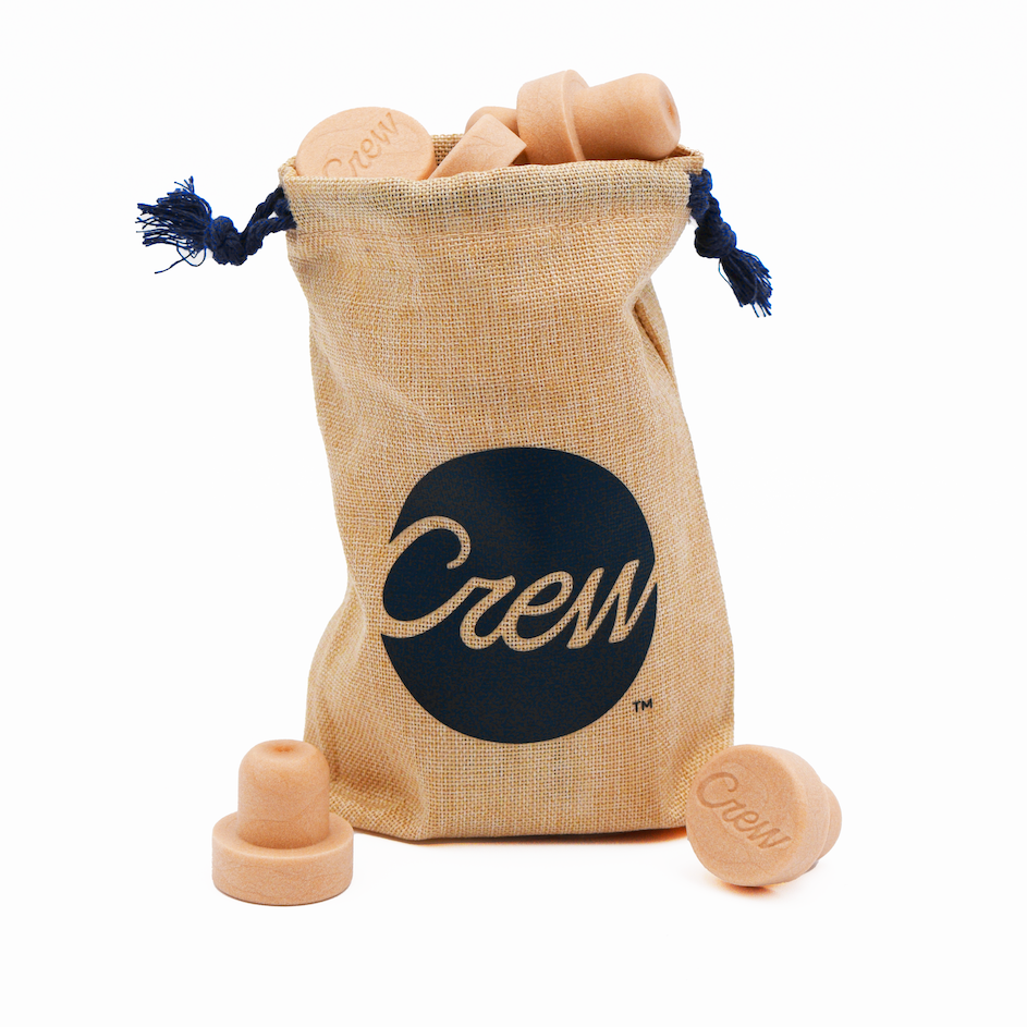 infusion bottle corks in a hemp pouch